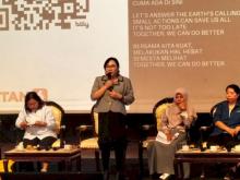 Wakil Pemimpin Redaksi Liputan6.com, Elin Yunita Kristanti saat bicara pada acara Green Press Community di Gedung Pusat Perfilman Usmar Ismail, Jakarta, Kamis (9/11/2023).